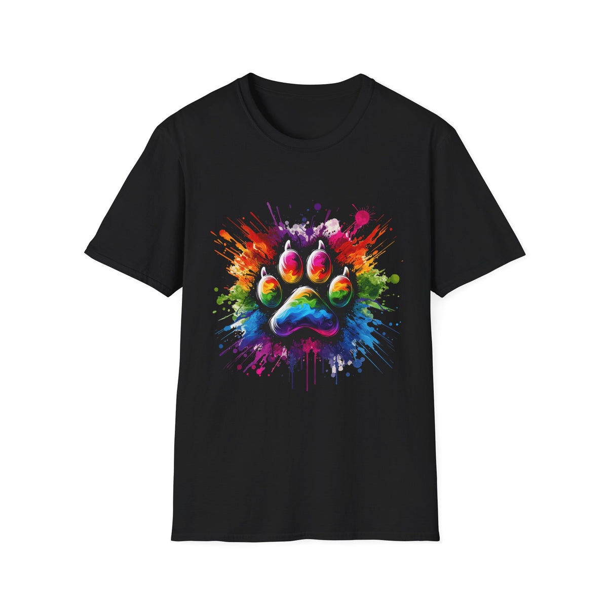 Paint Splater Paw Print t-shirt