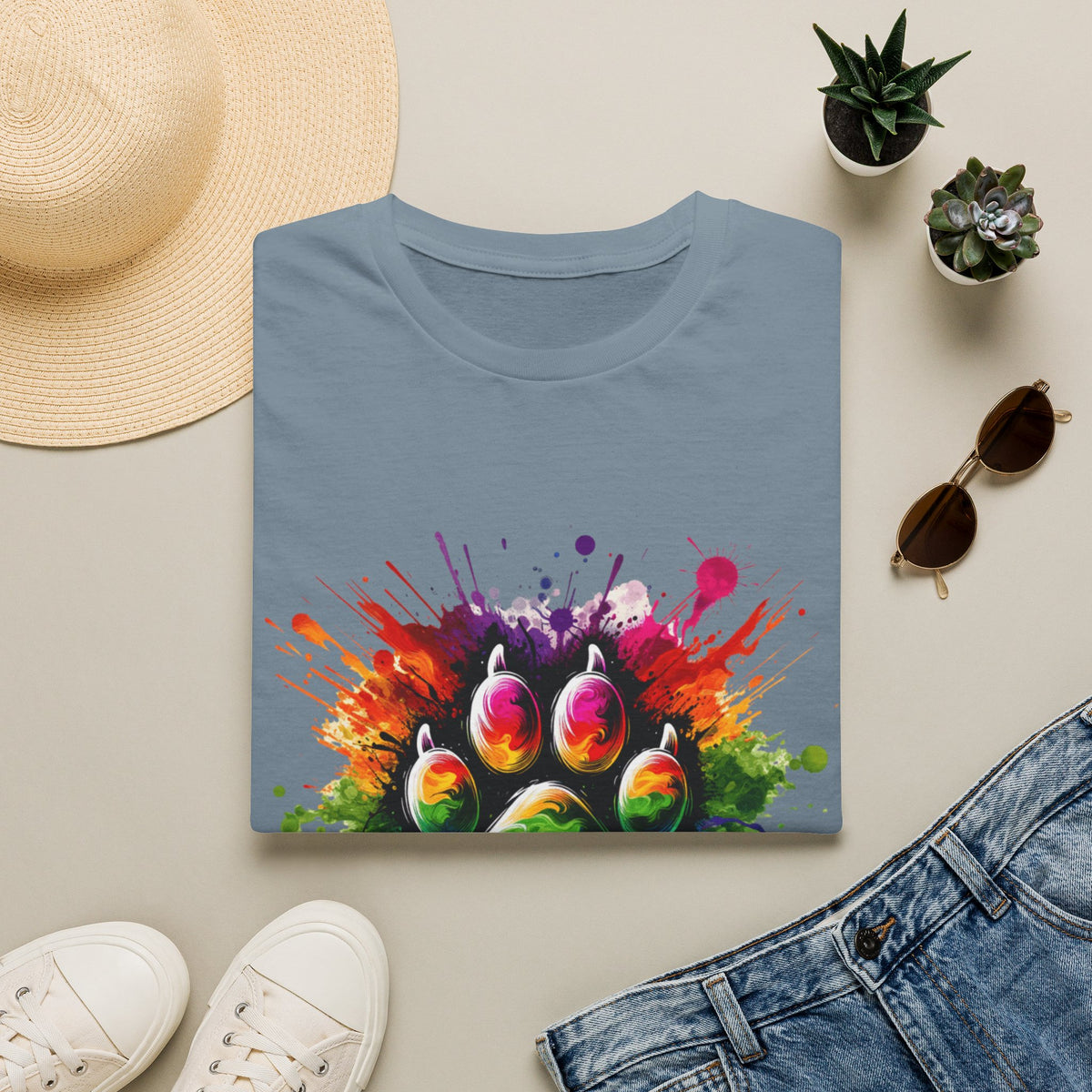 Paint Splater Paw Print t-shirt