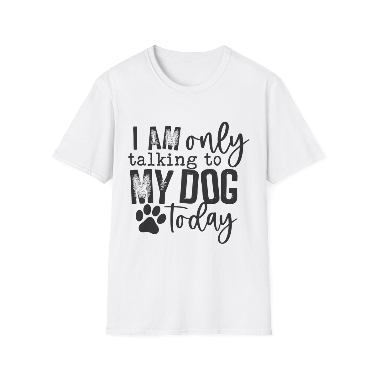 talking to dog today blk t-shirt