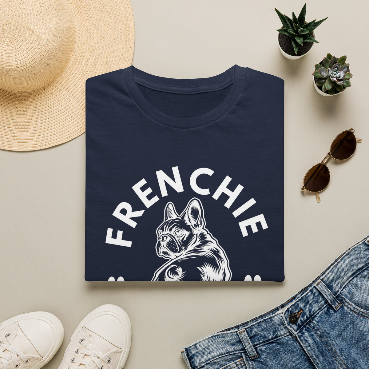 FRENCHIE MOM wht T SHIRT