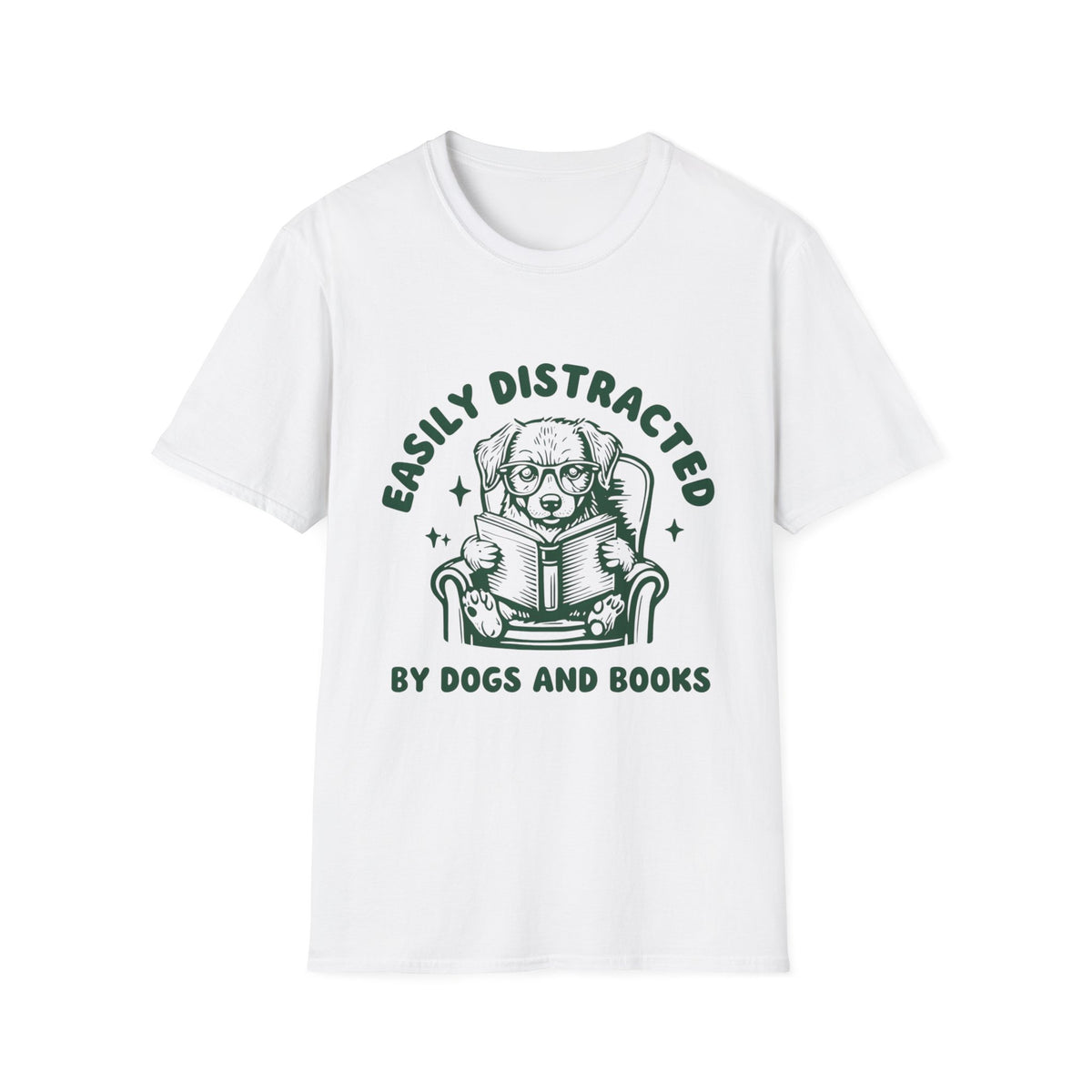 Easily Distracted By Dogs And Books t-shirt