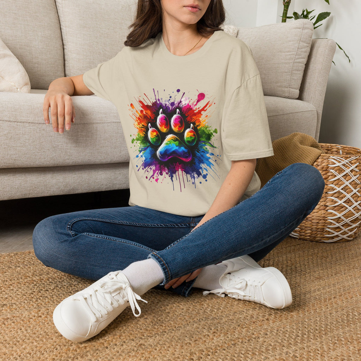 Paint Splater Paw Print t-shirt