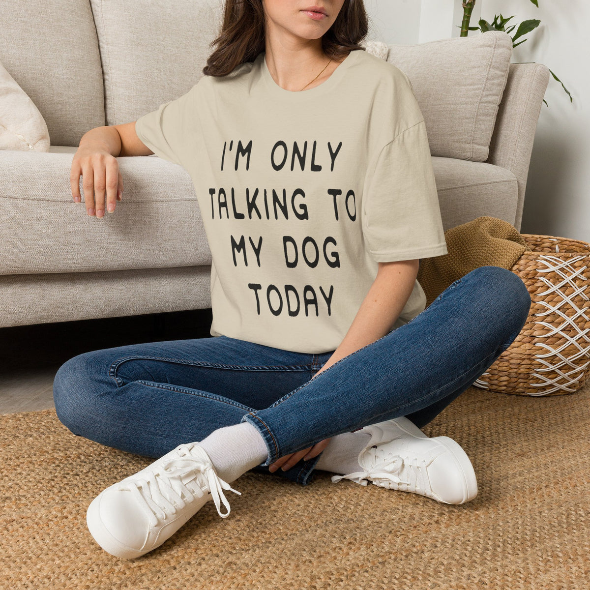 Talking to Dog Today blk t-shirt