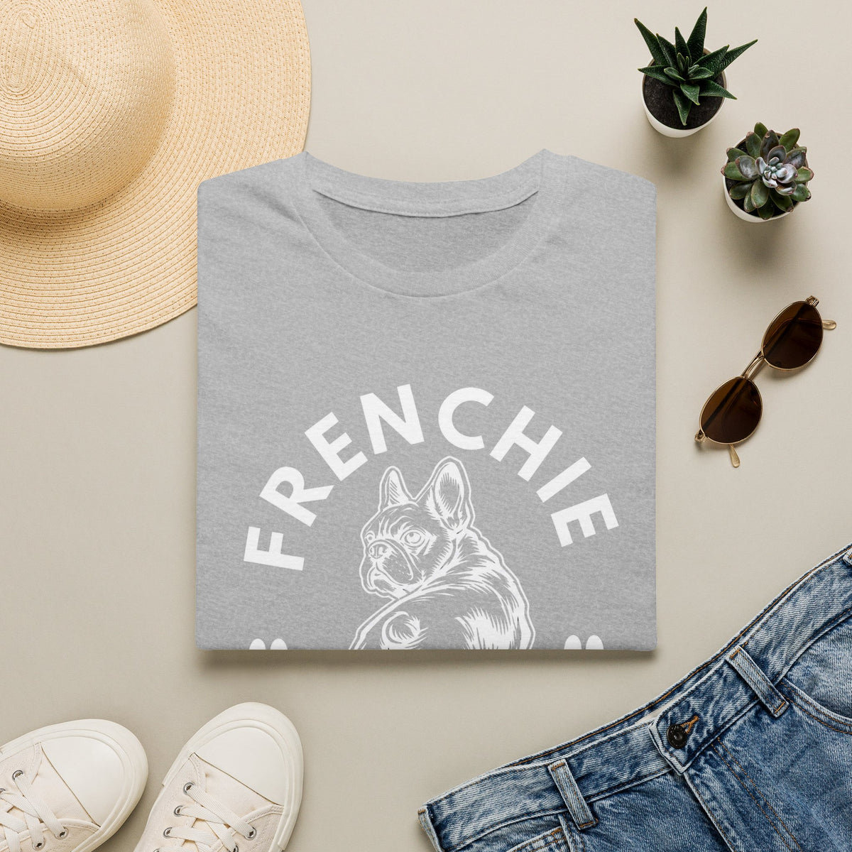 FRENCHIE MOM wht T SHIRT