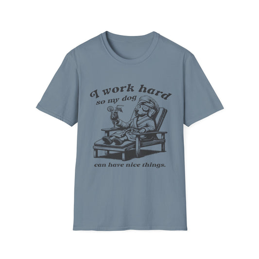 I Work Hard blk t-shirt