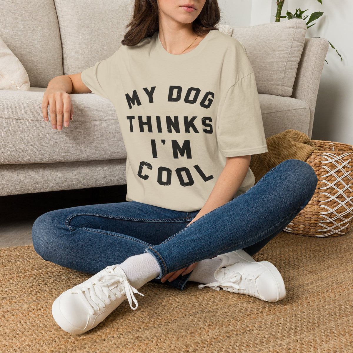 My Dog Thinks Im Cool blk t-shirt