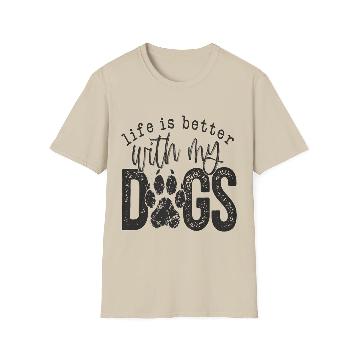 Life Better With My Dogs blk t-shirt