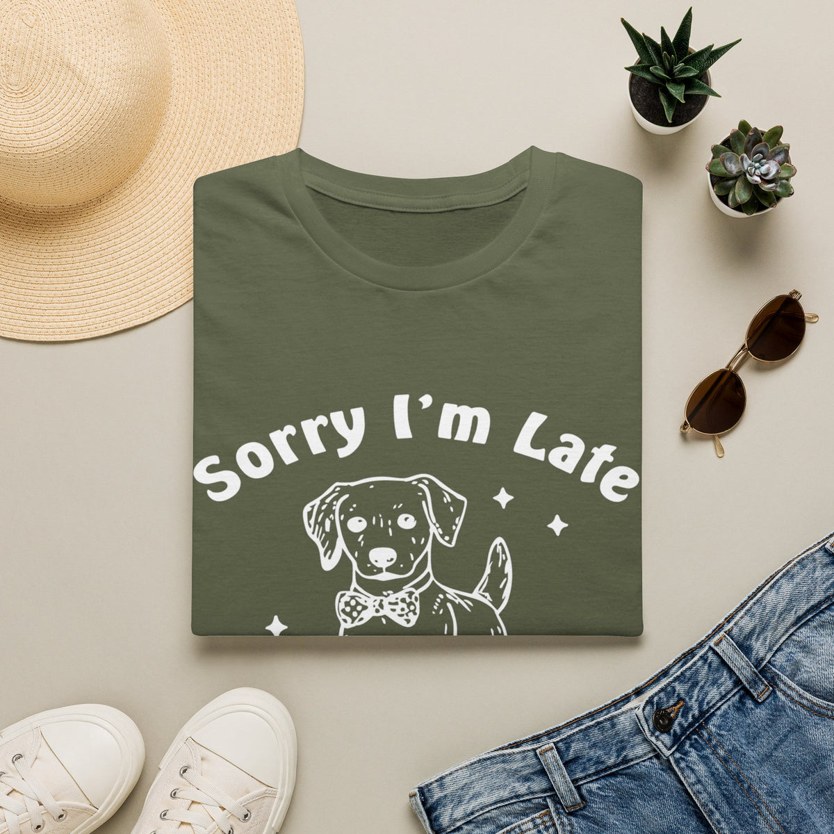 Sorry Im Late wht t-shirt