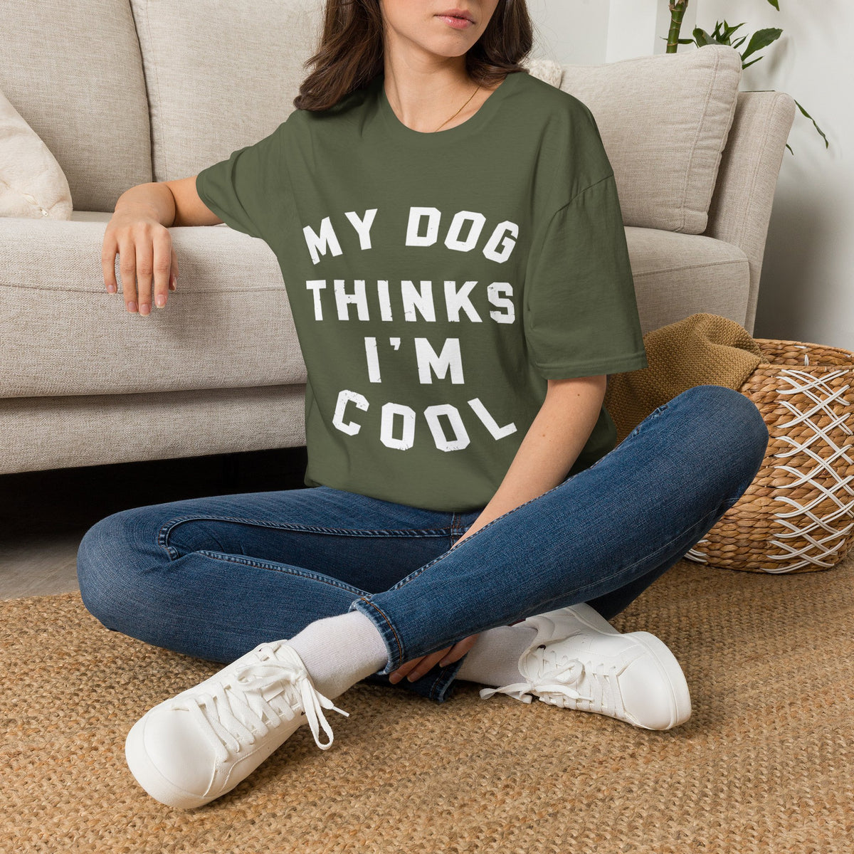 My Dog Thinks Im Cool wht t-shirt